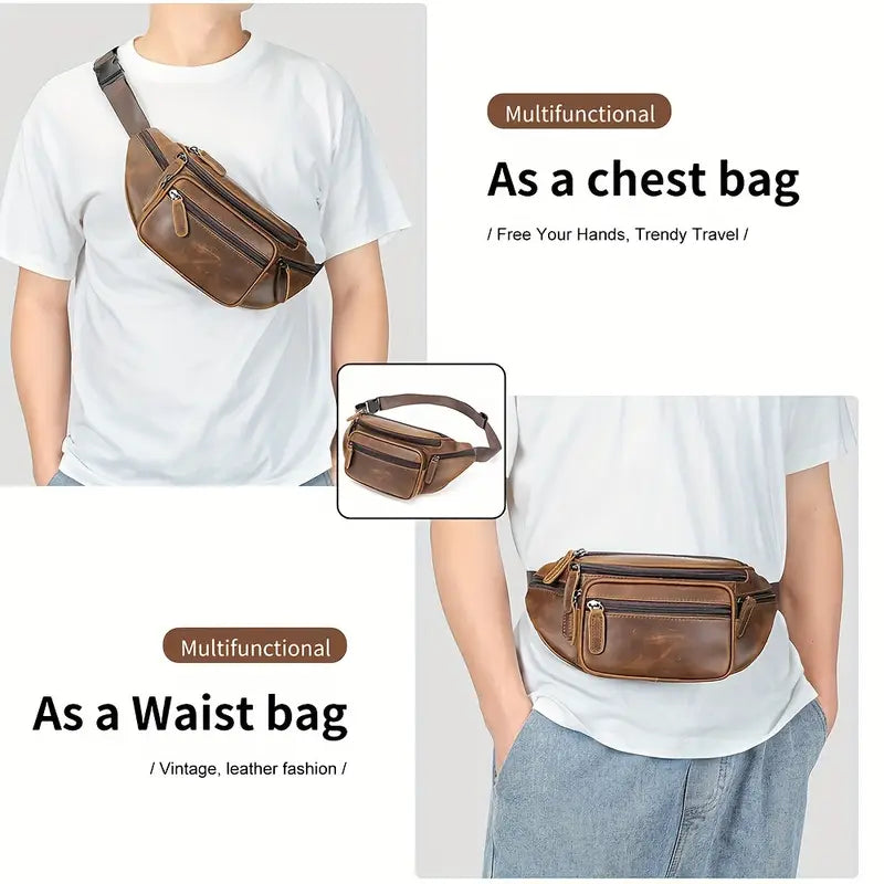 WanderVault | Vintage Leather Fanny Pack