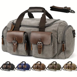 Heritage Large Canvas Leather Travel Duffle Bag