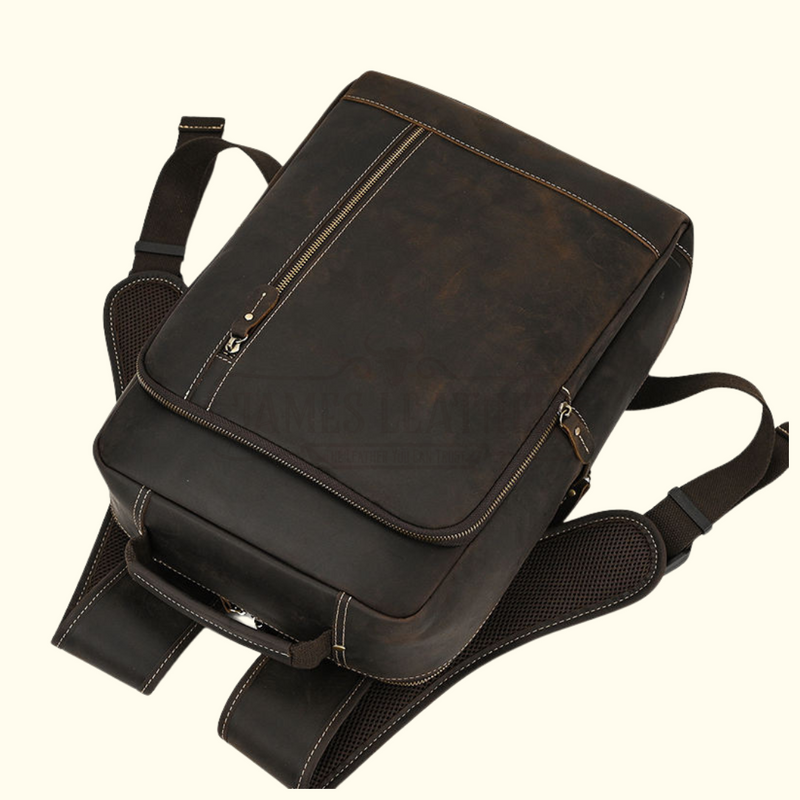 AetherWorn Journeyman Brown Cowhide Leather Backpack