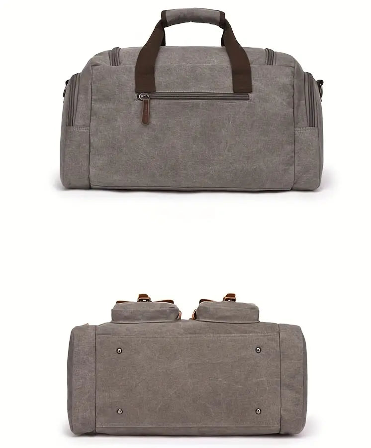 Heritage Large Canvas Leather Travel Duffle Bag