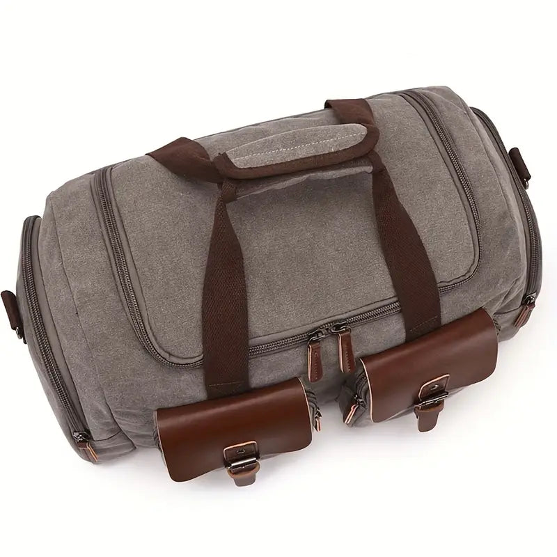 Heritage Large Canvas Leather Travel Duffle Bag