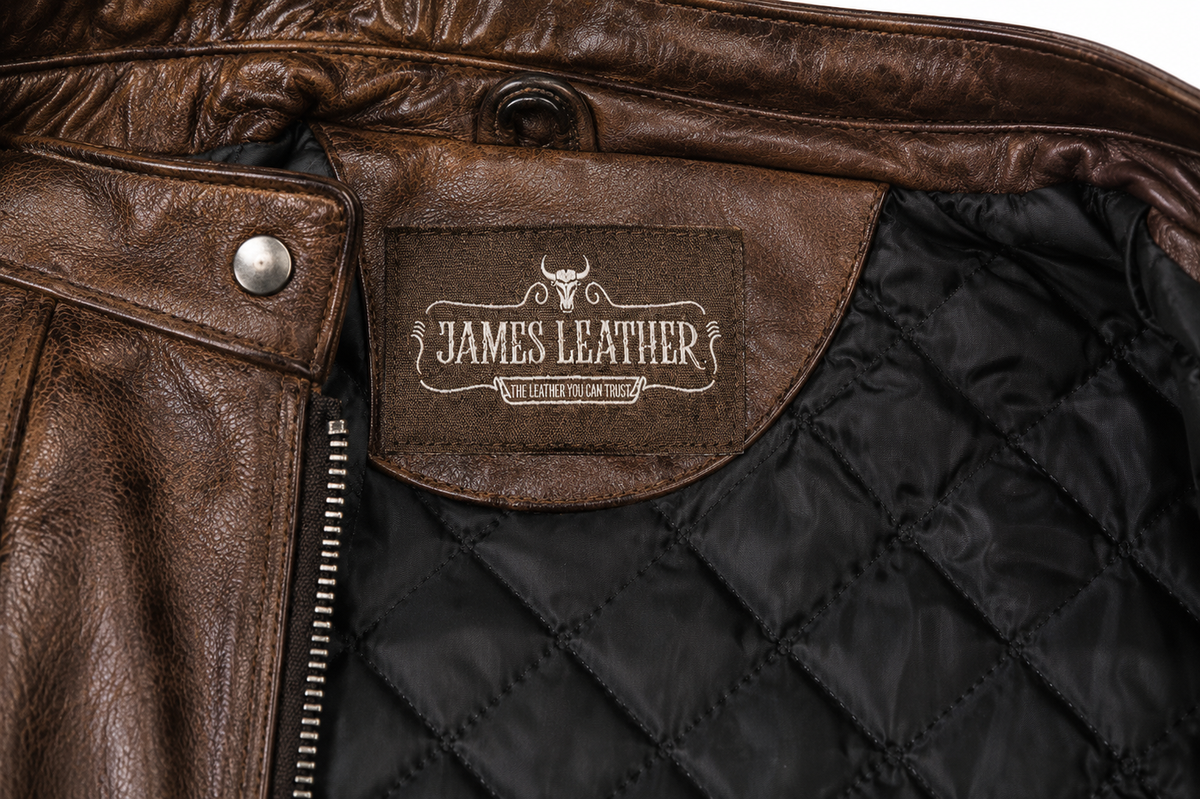 Vintage Cafe Racer Cowhide Leather Moto Jacket