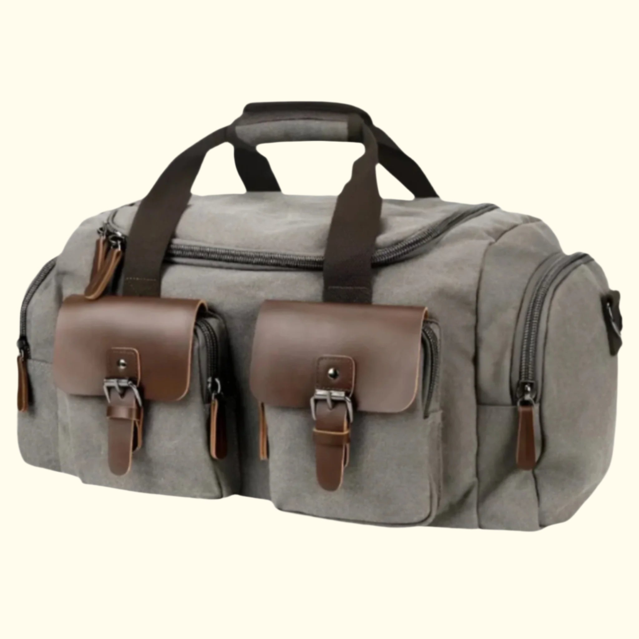 Heritage Large Canvas Leather Travel Duffle Bag