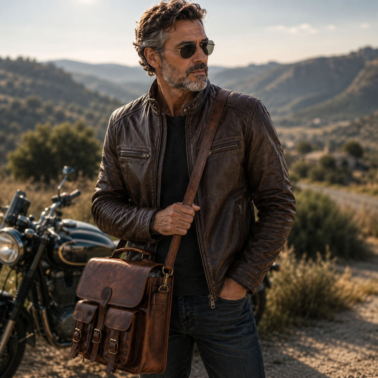 Top Grain Leather Briefcase Bag