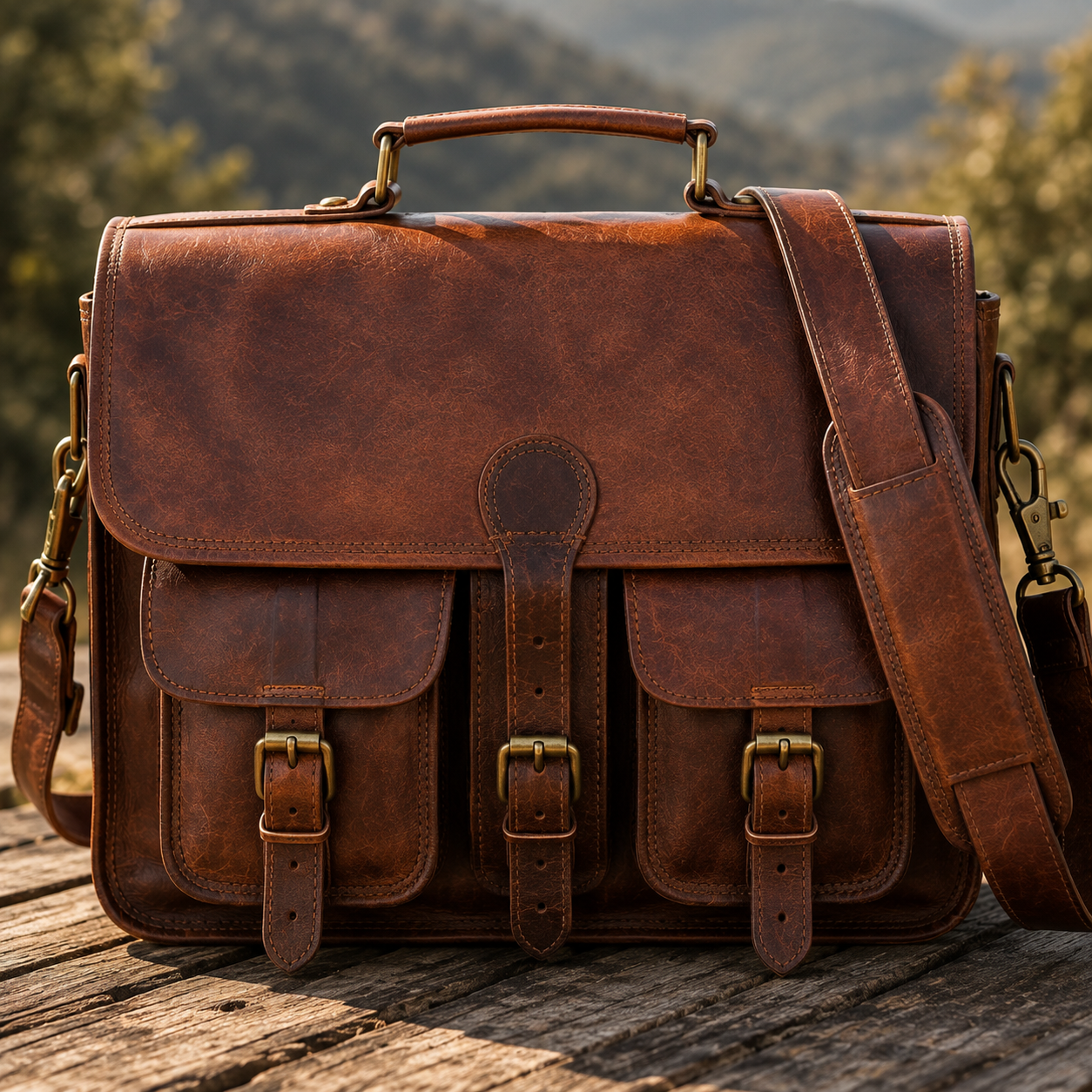 Top Grain Leather Briefcase Bag