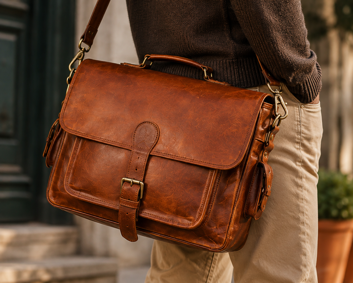 Vintage Leather Briefcase Bag