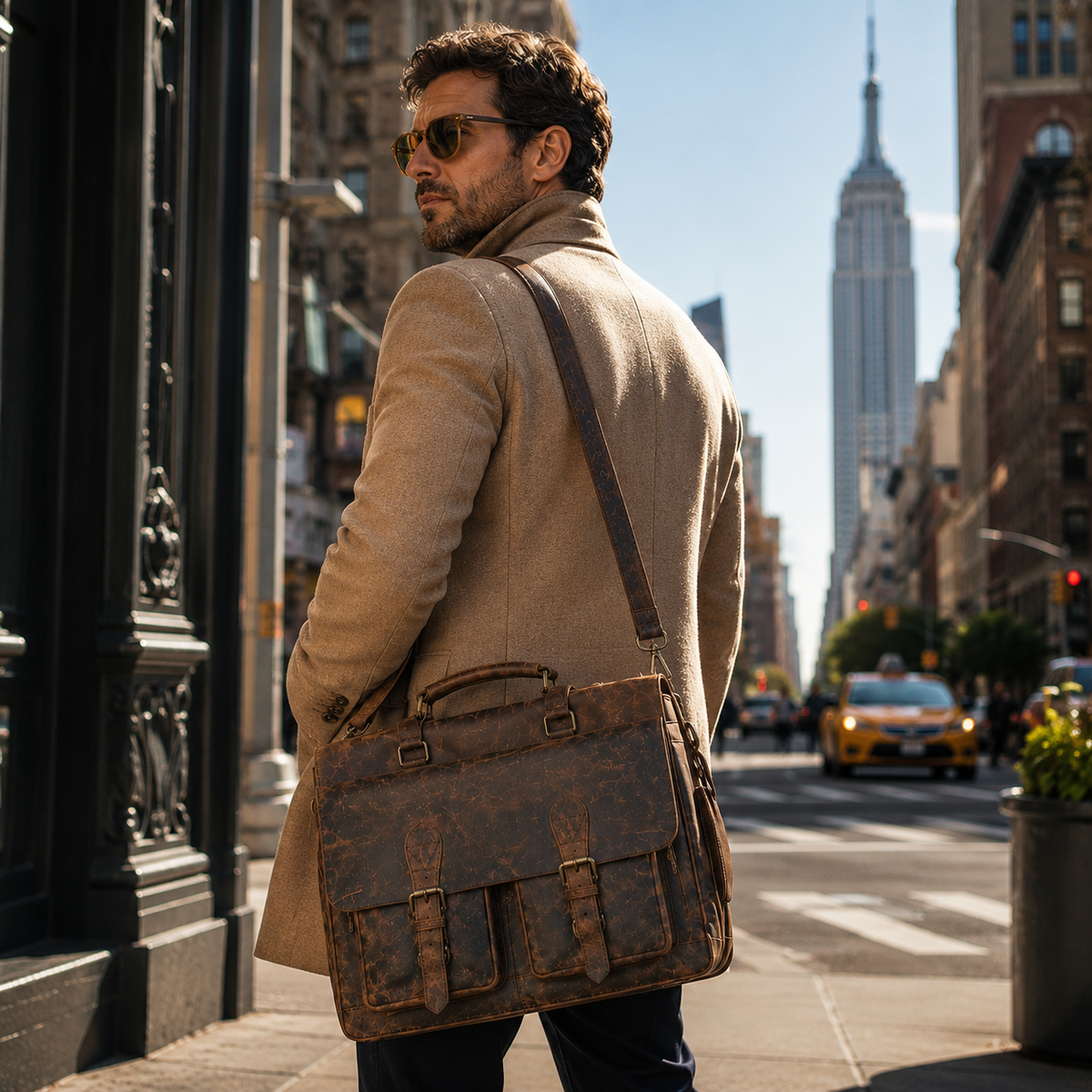 Retro Buffalo Leather Briefcase