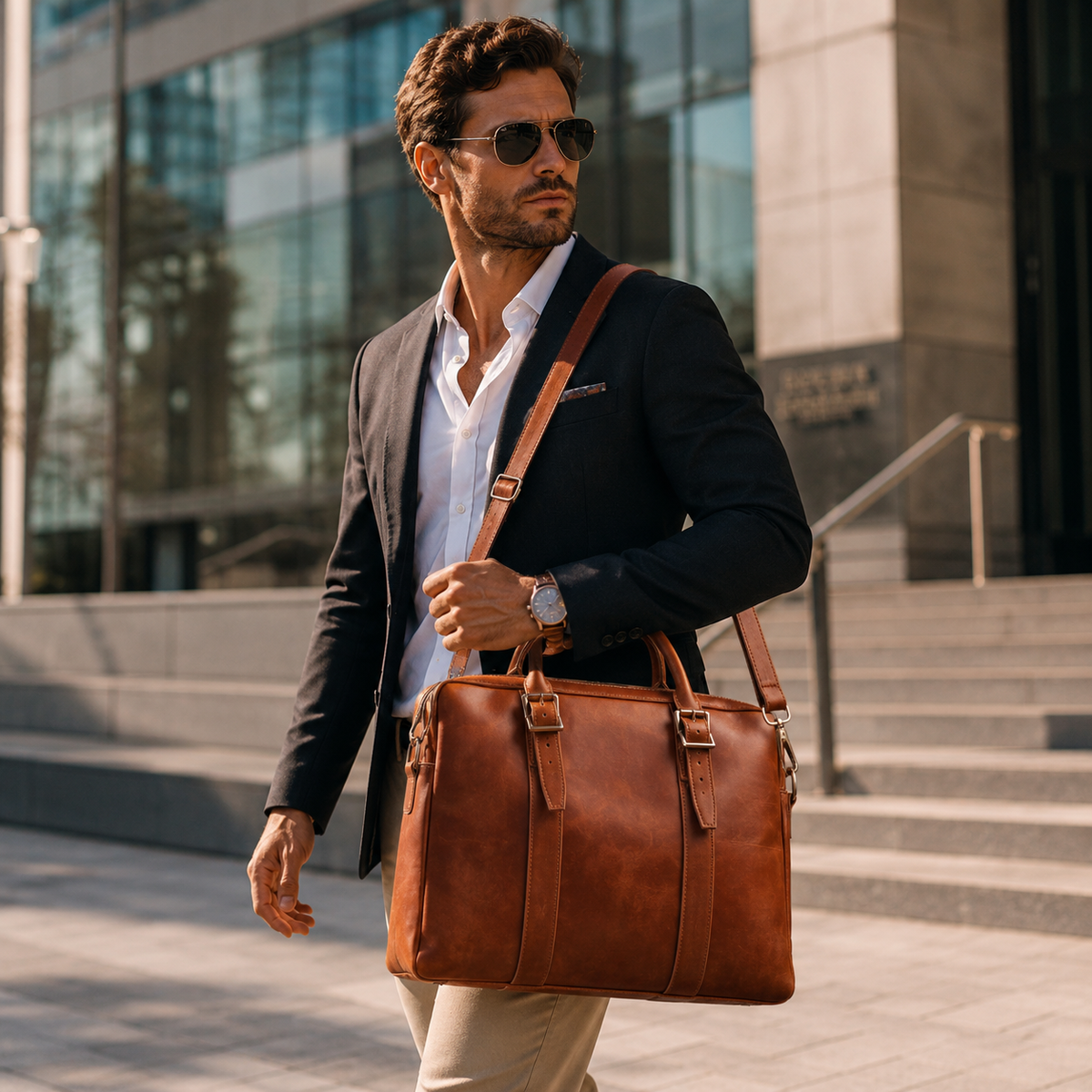 Vintage Leather Laptop Bag