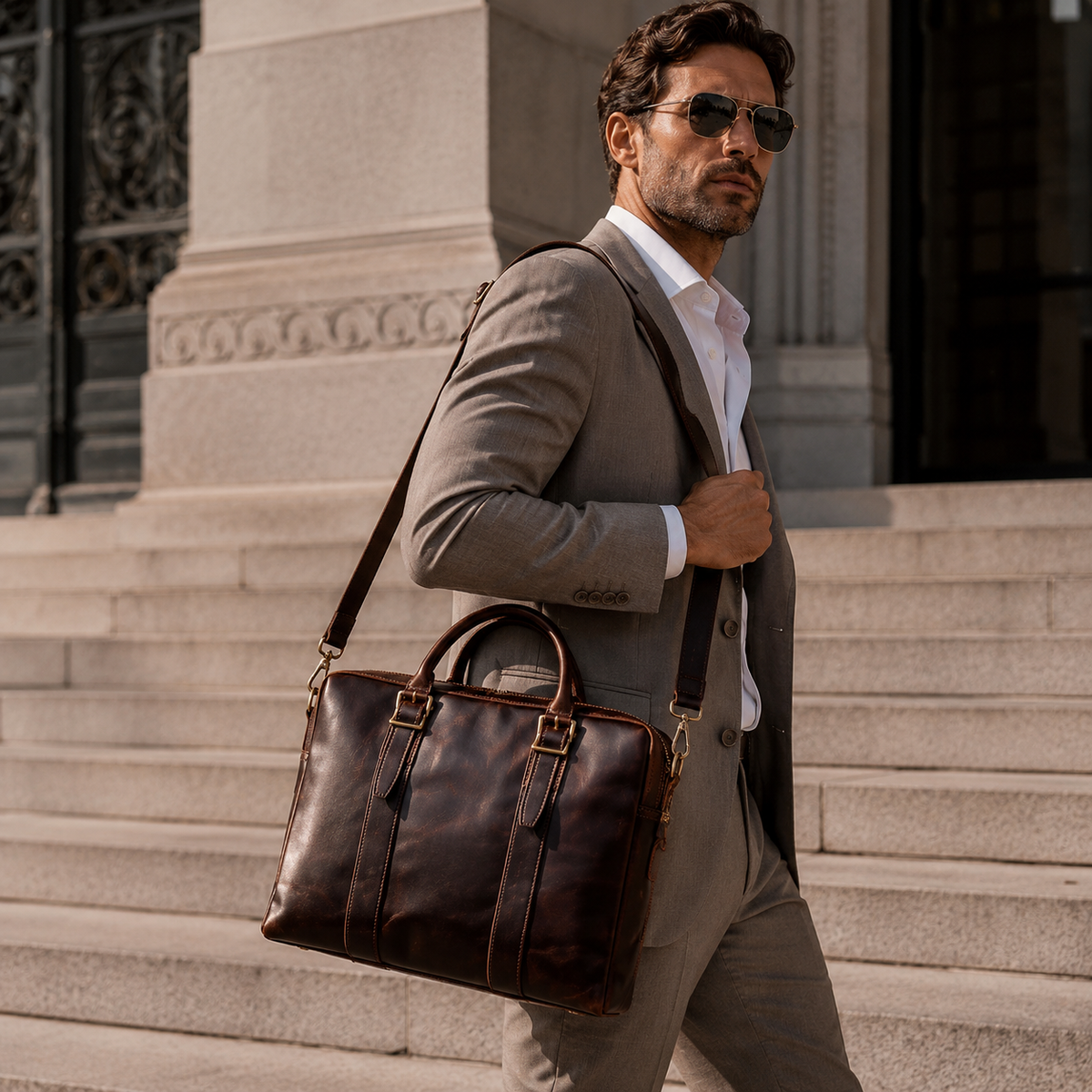 Vintage Leather Laptop Bag