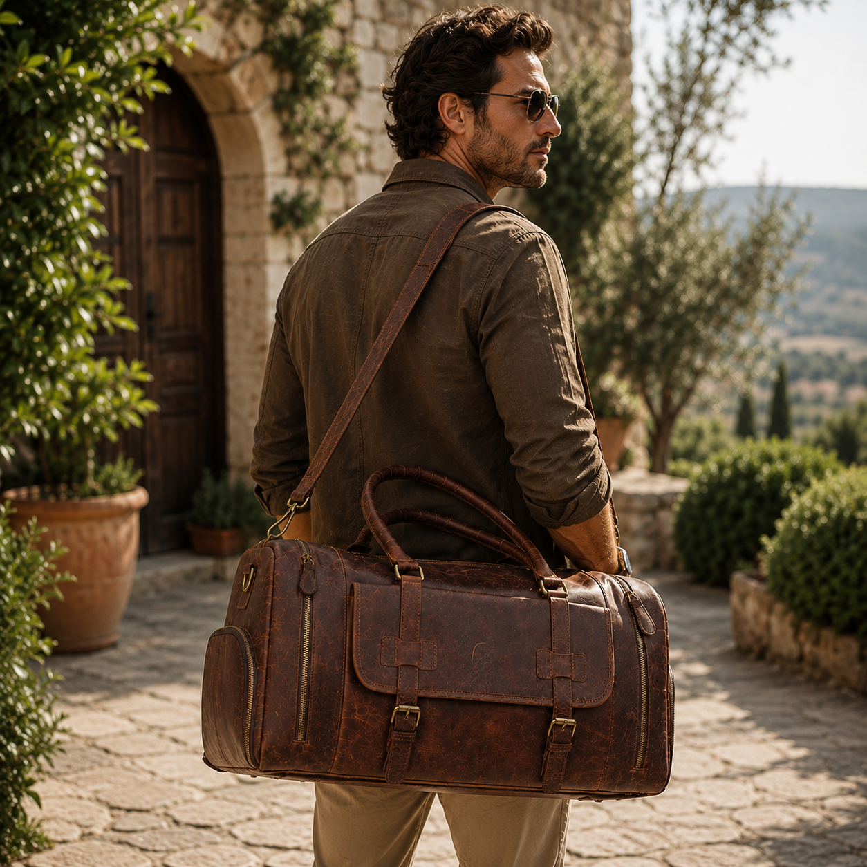 Crazy Horse Buffalo Leather Weekend Bag