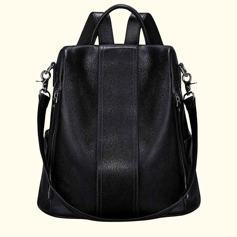 Casual Women Soft Leather Backpack Black James Leather