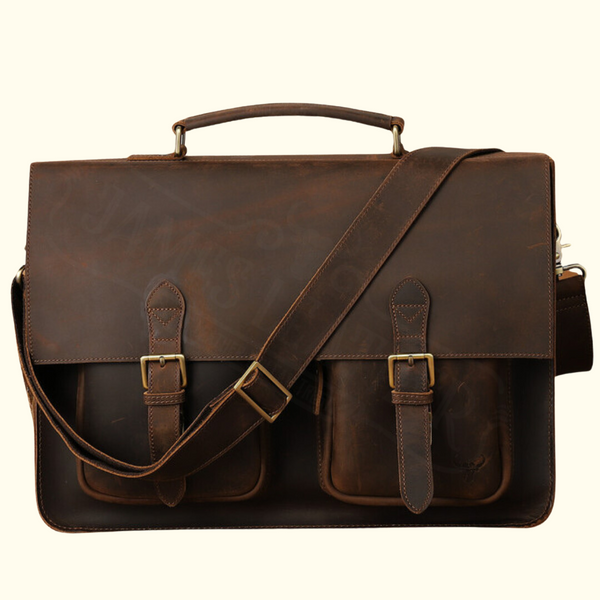 Crazy Horse Cowhide Leather Briefcase