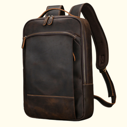 Vintage Valor Leather Laptop Backpack