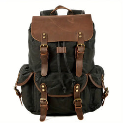 Canyon Adventure Canvas Leather Backpack