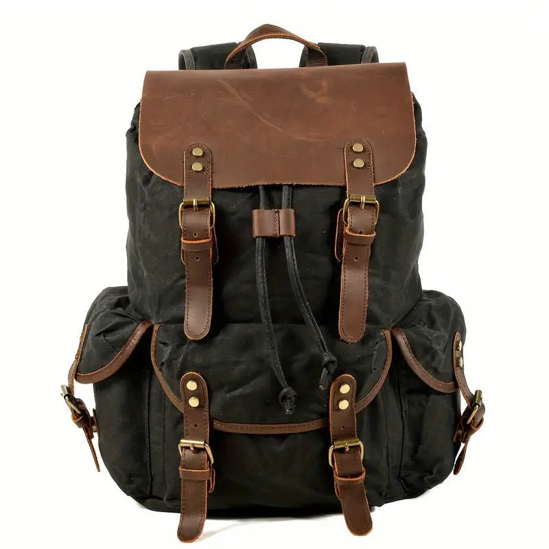 Canyon Adventure Canvas Leather Backpack