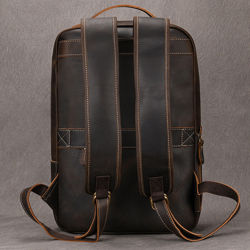 Vintage Valor Leather Laptop Backpack