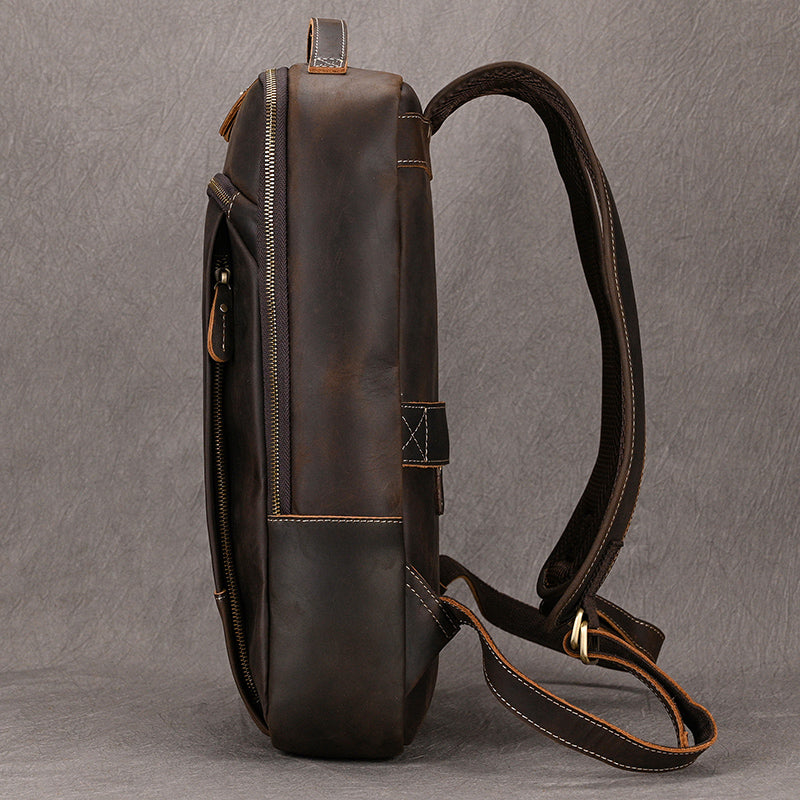 Vintage Valor Leather Laptop Backpack