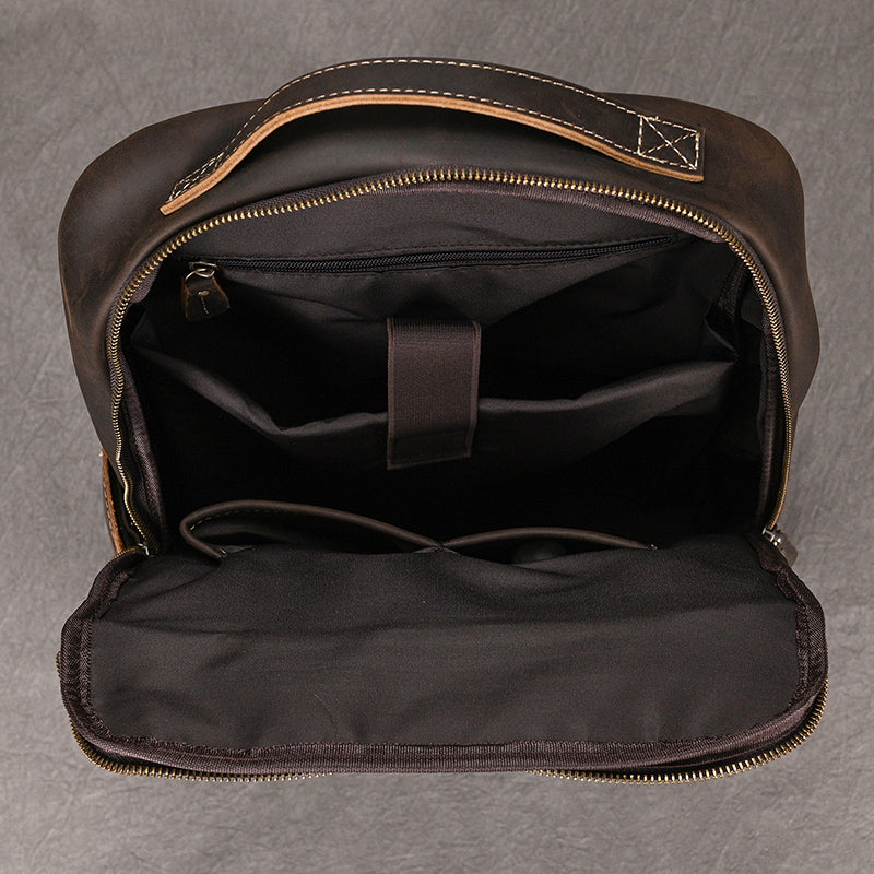 Vintage Valor Leather Laptop Backpack