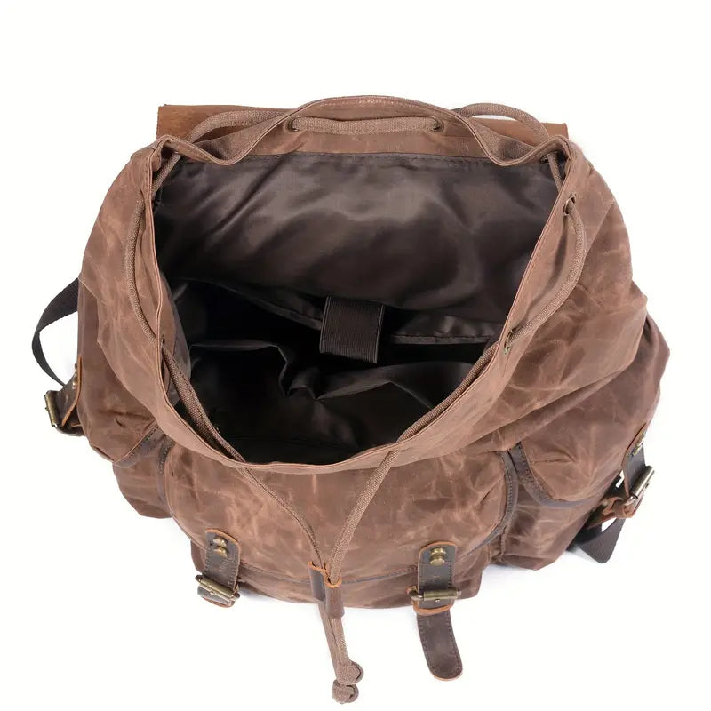 Canyon Adventure Canvas Leather Backpack