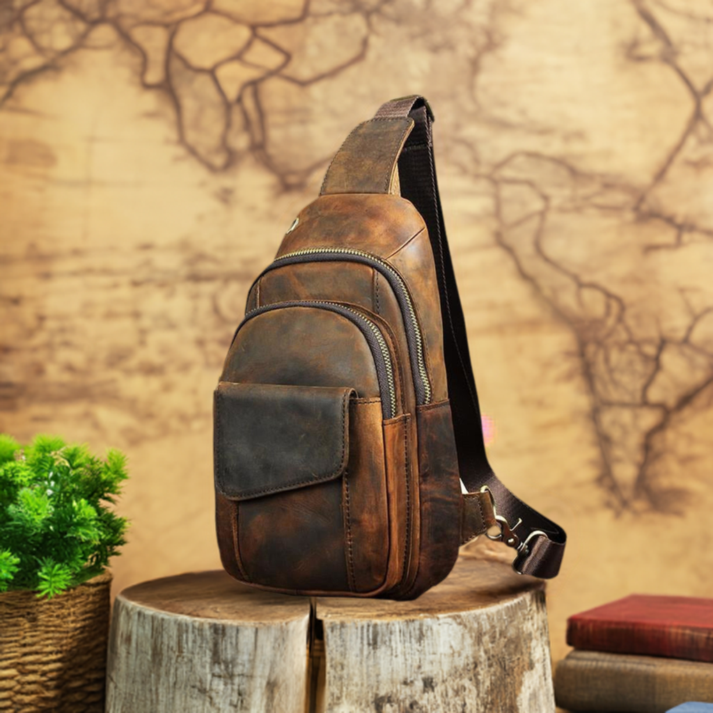 Cowhide Leather Sling Bag