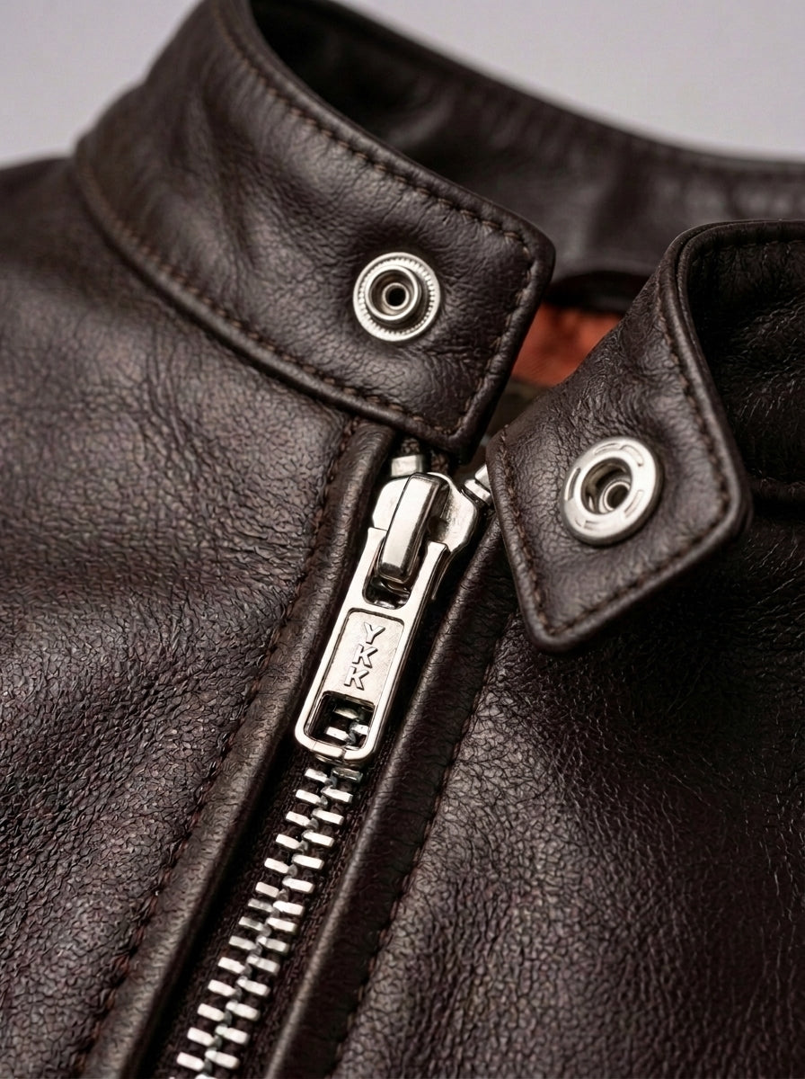 Brown Moto Leather Jacket