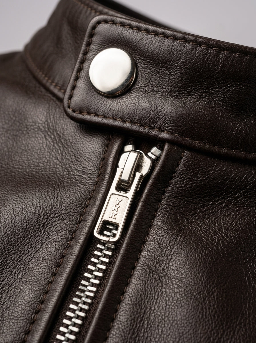Brown Moto Leather Jacket