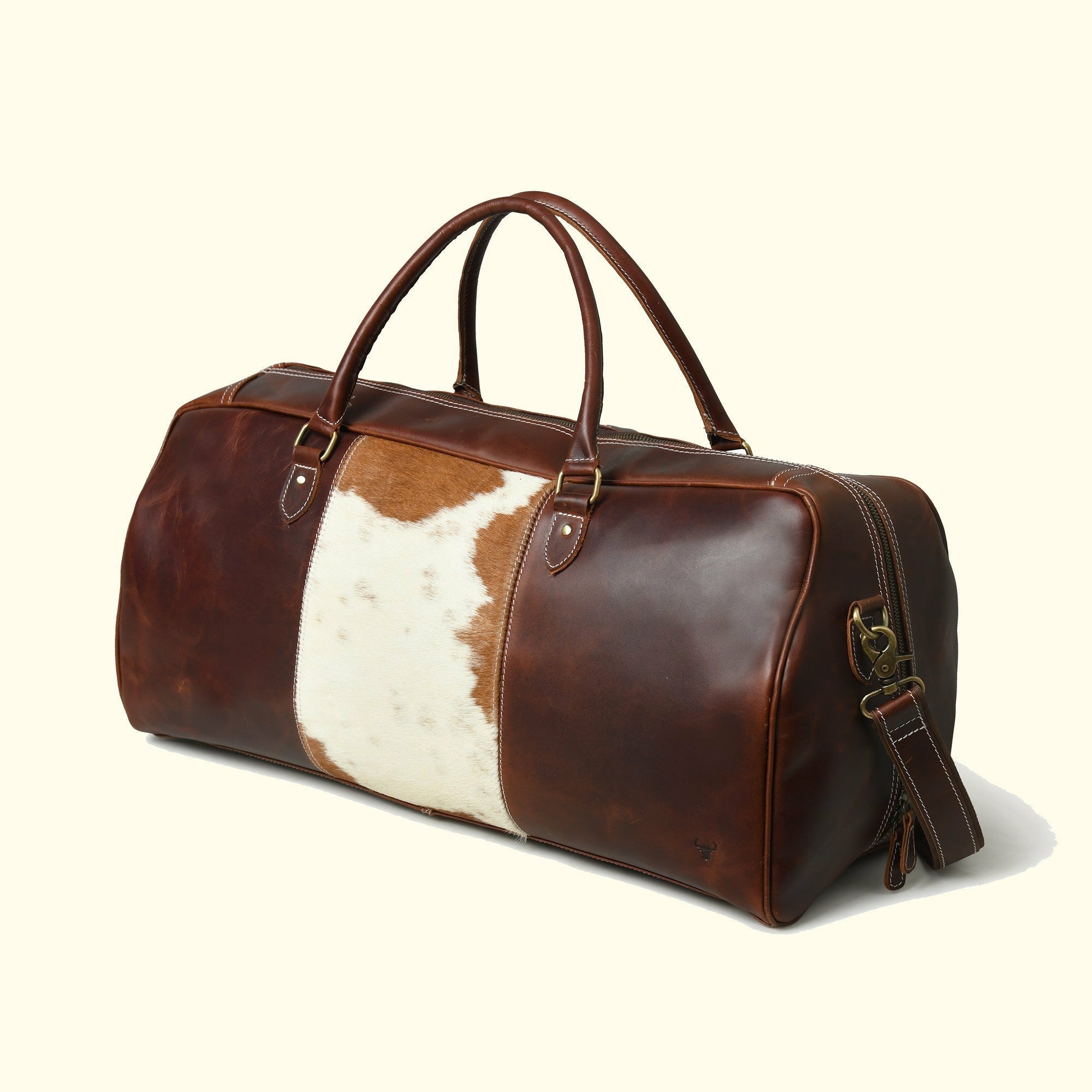 Sonora Cow Fur & Leather Duffel Set