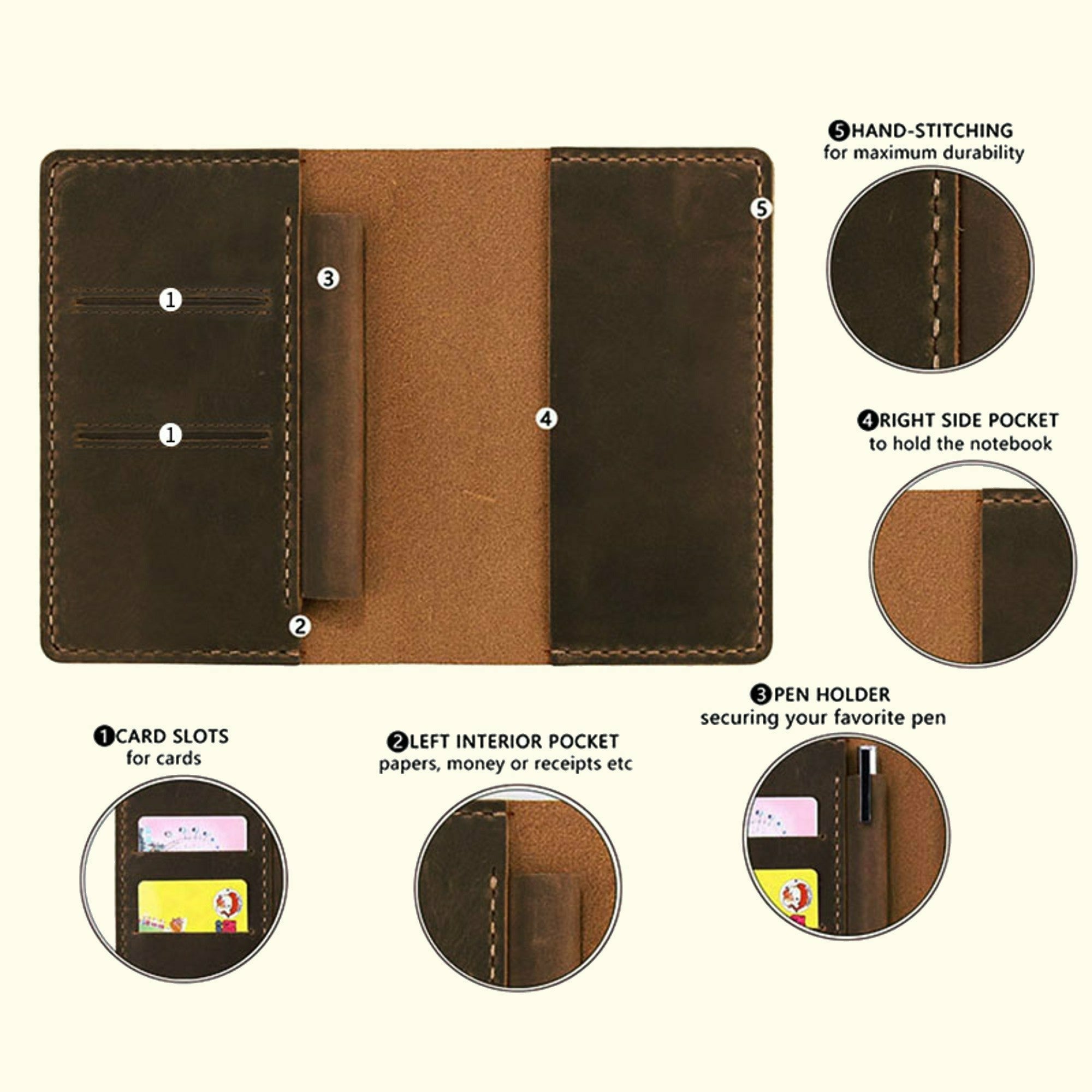 Basel Vintage Leather Notebook Holder