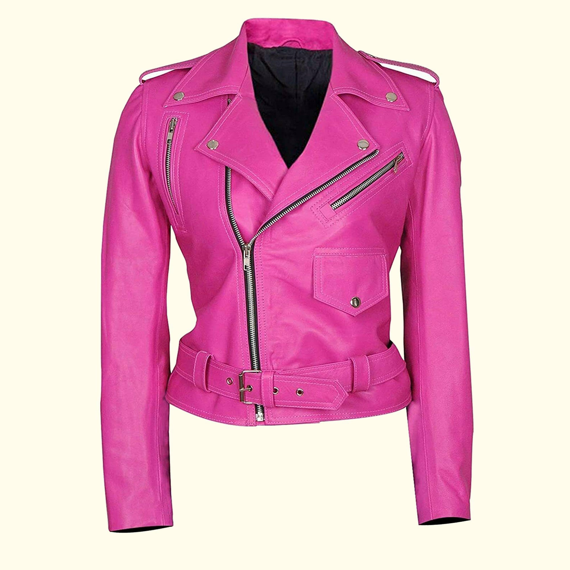 Sophie Pink Cafe Women Leather Jacket