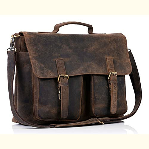 KomalC 24 Inch Leather Duffel Bags for Men and Women Full Grain