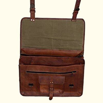 Vintage Leather Briefcase Laptop Bag