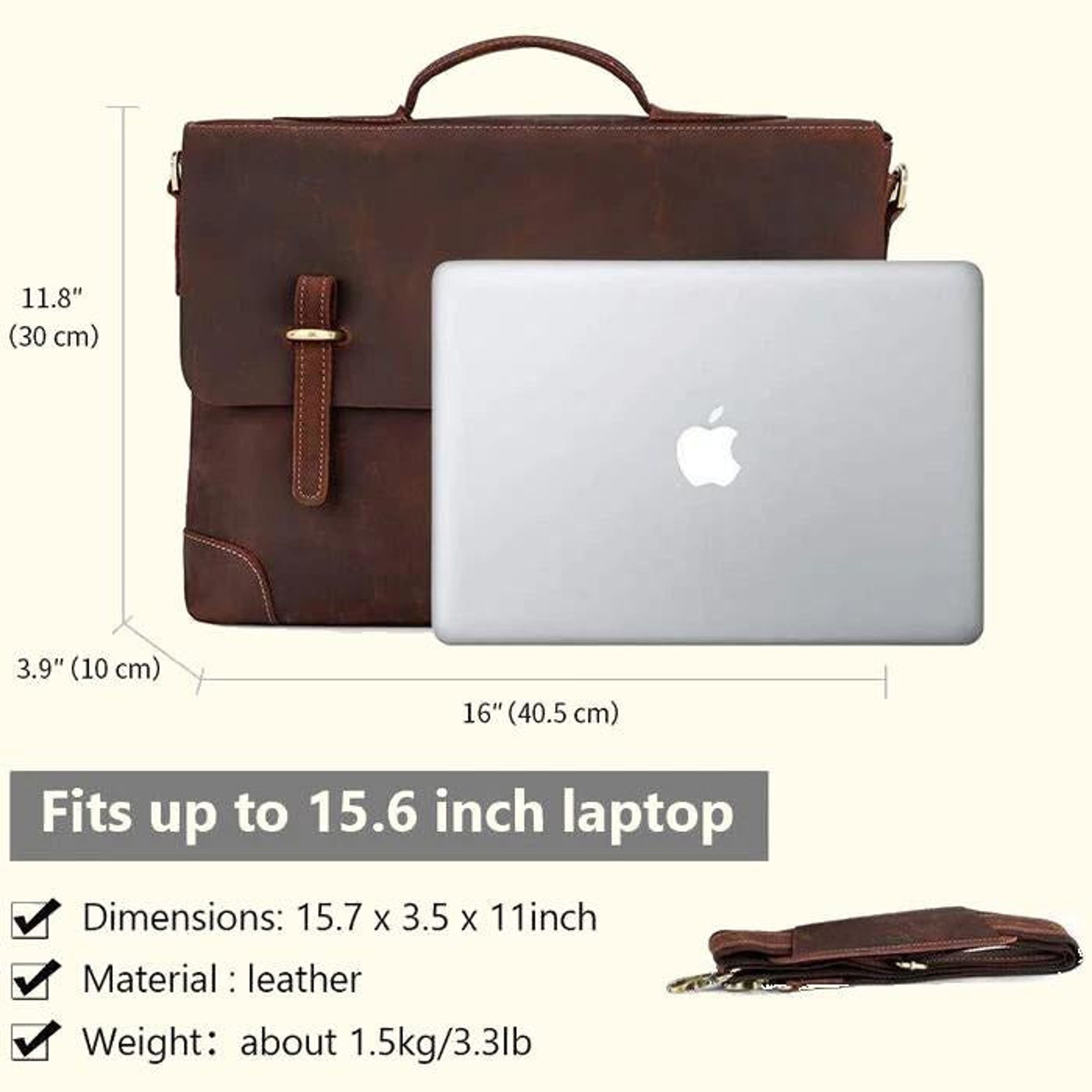Vintage Cowhide Leather Laptop Bag