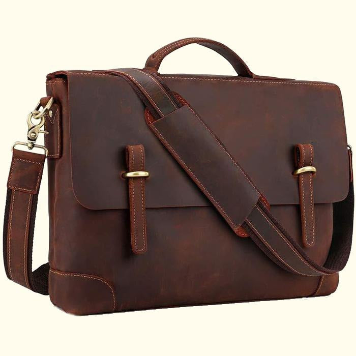Leather Laptop Bag  Quality Real Full Grain Briefcase
