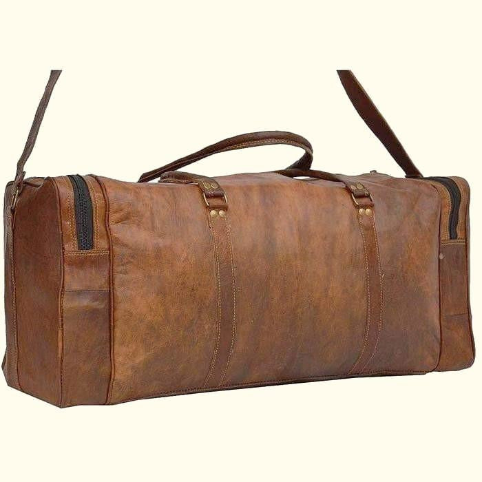 Large Leather Tote Bag Men's Leather Duffel Handmade 