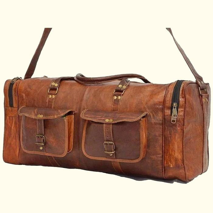 Large Leather Tote Bag Men's Leather Duffel Handmade 