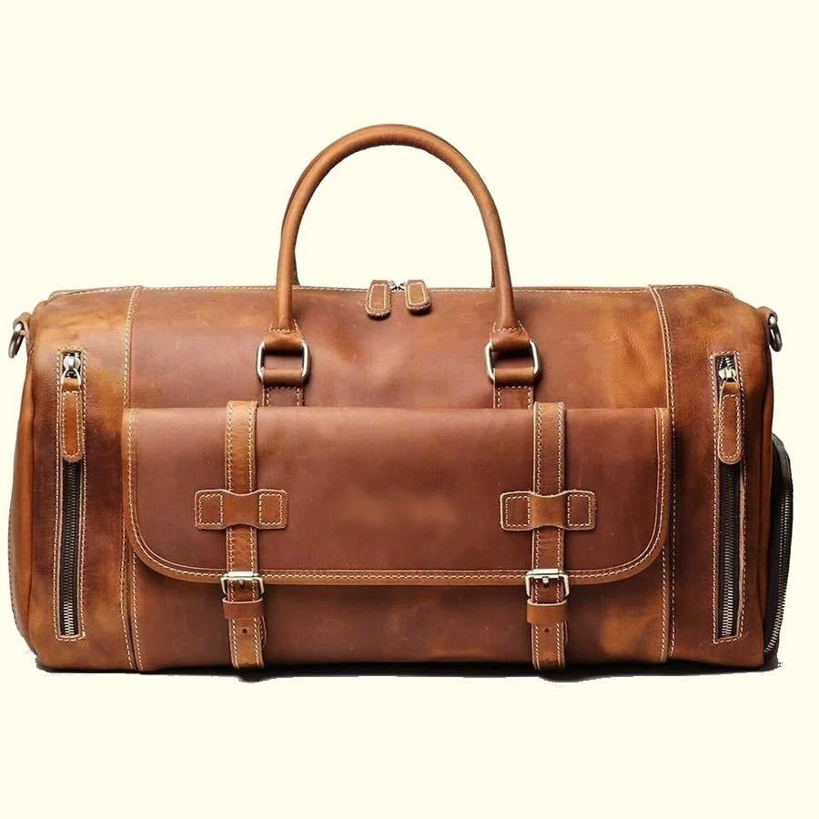 Full grain leather sale duffle bag