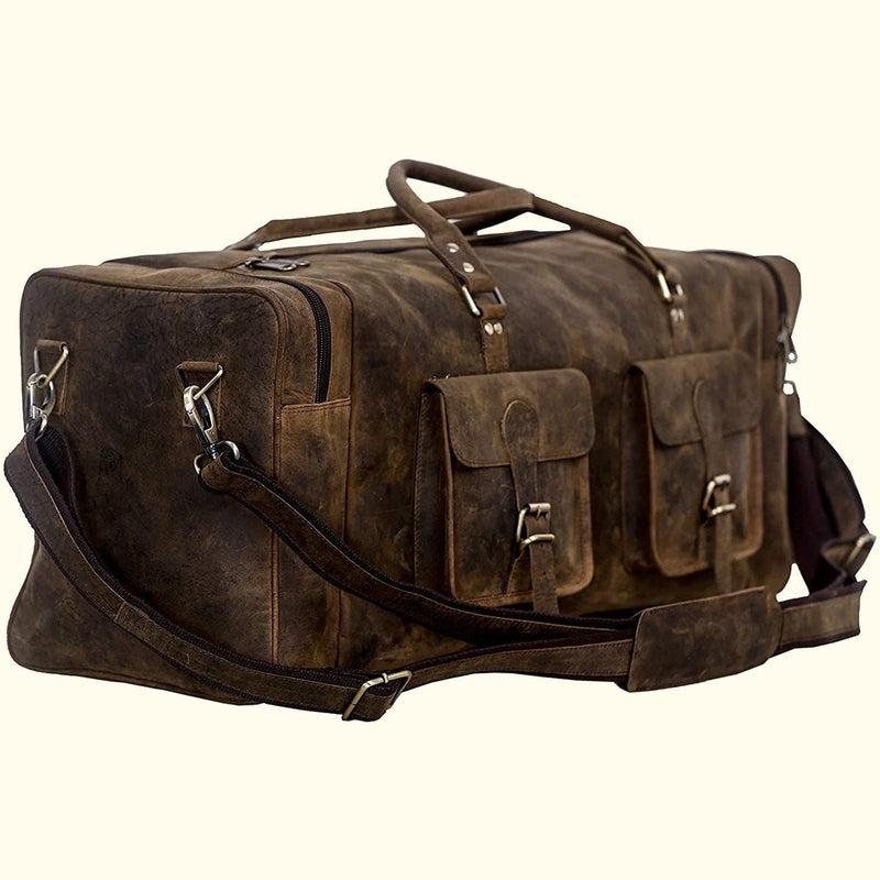 Full-Grain Leather Duffle for Weekend Travel, No. 3 Grip, USA Made
