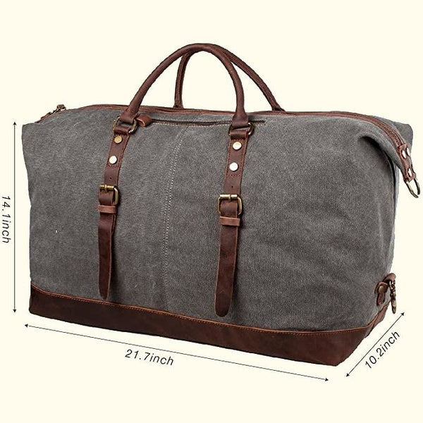 Canvas Duffle Bags Grey Brown Green And Black – LeatherNeo