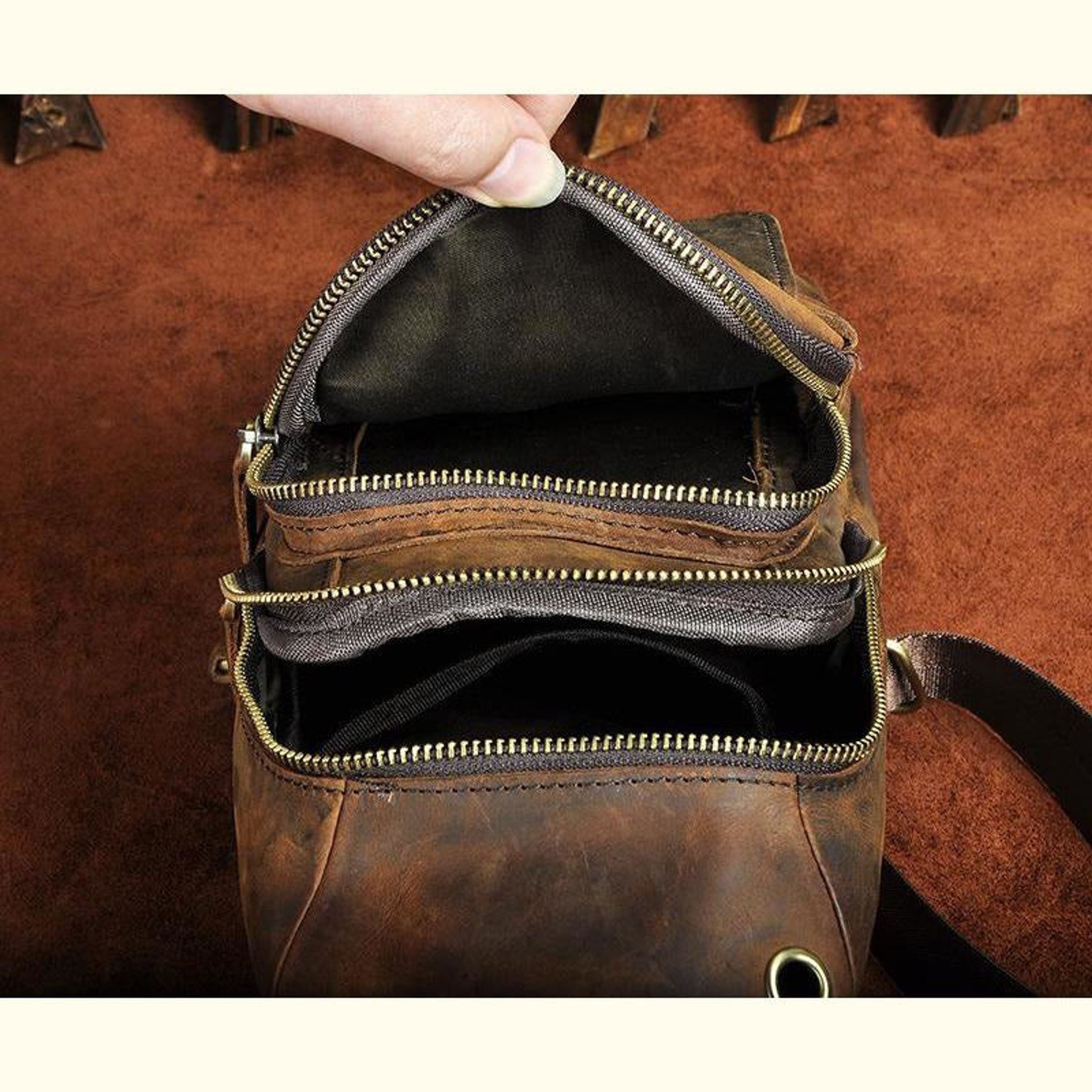 Cowhide Leather Sling Bag