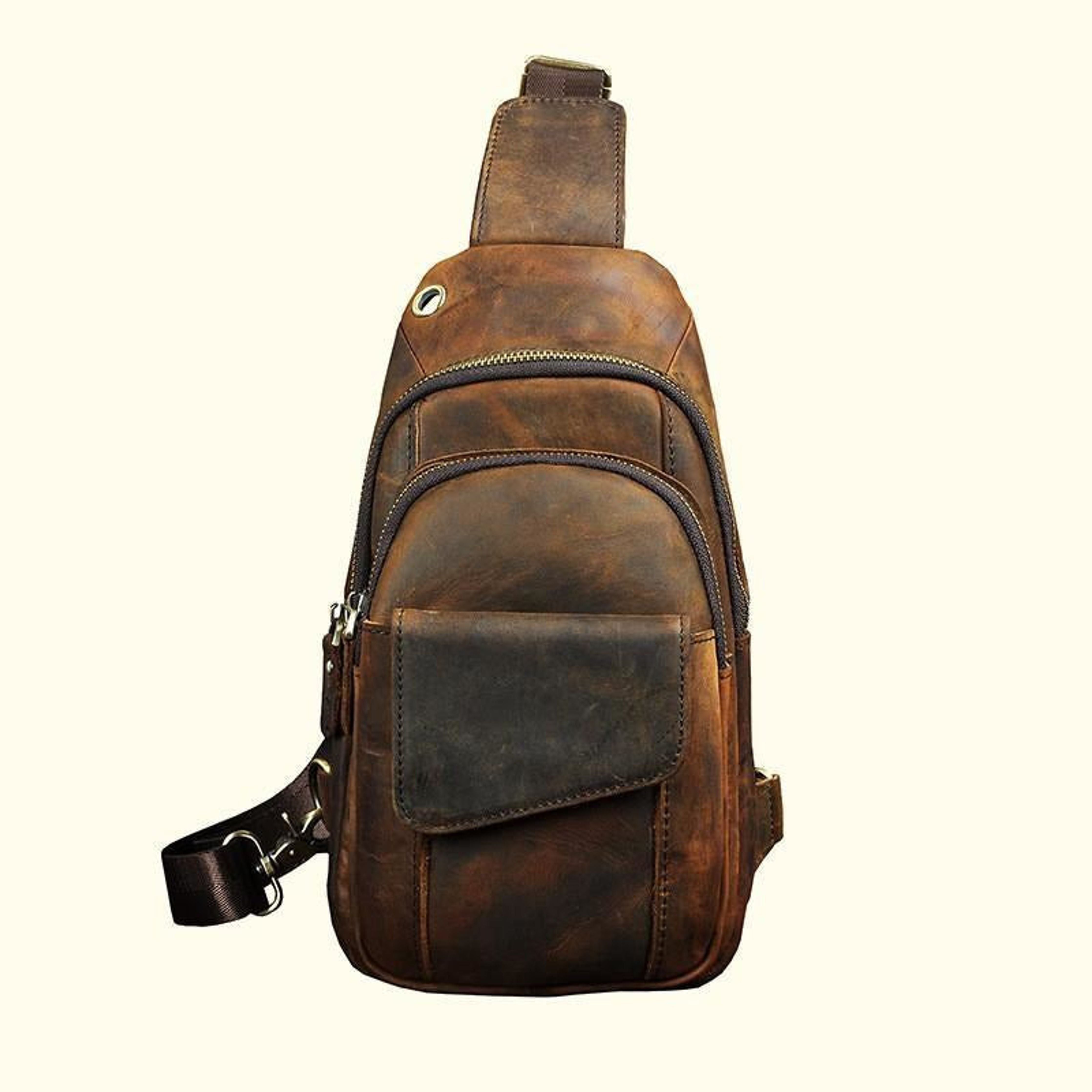 Cowhide Leather Sling Bag