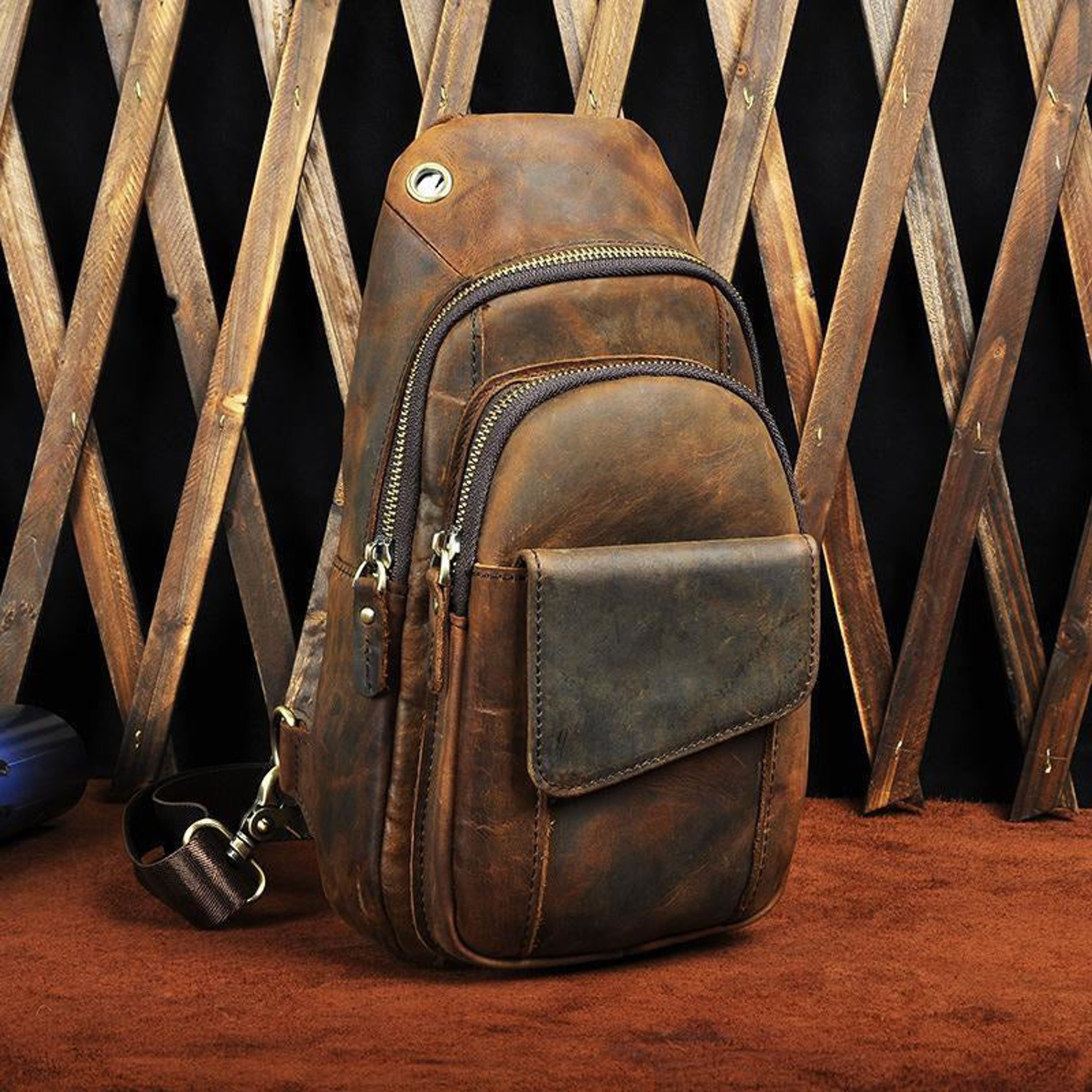 Cowhide Leather Sling Bag