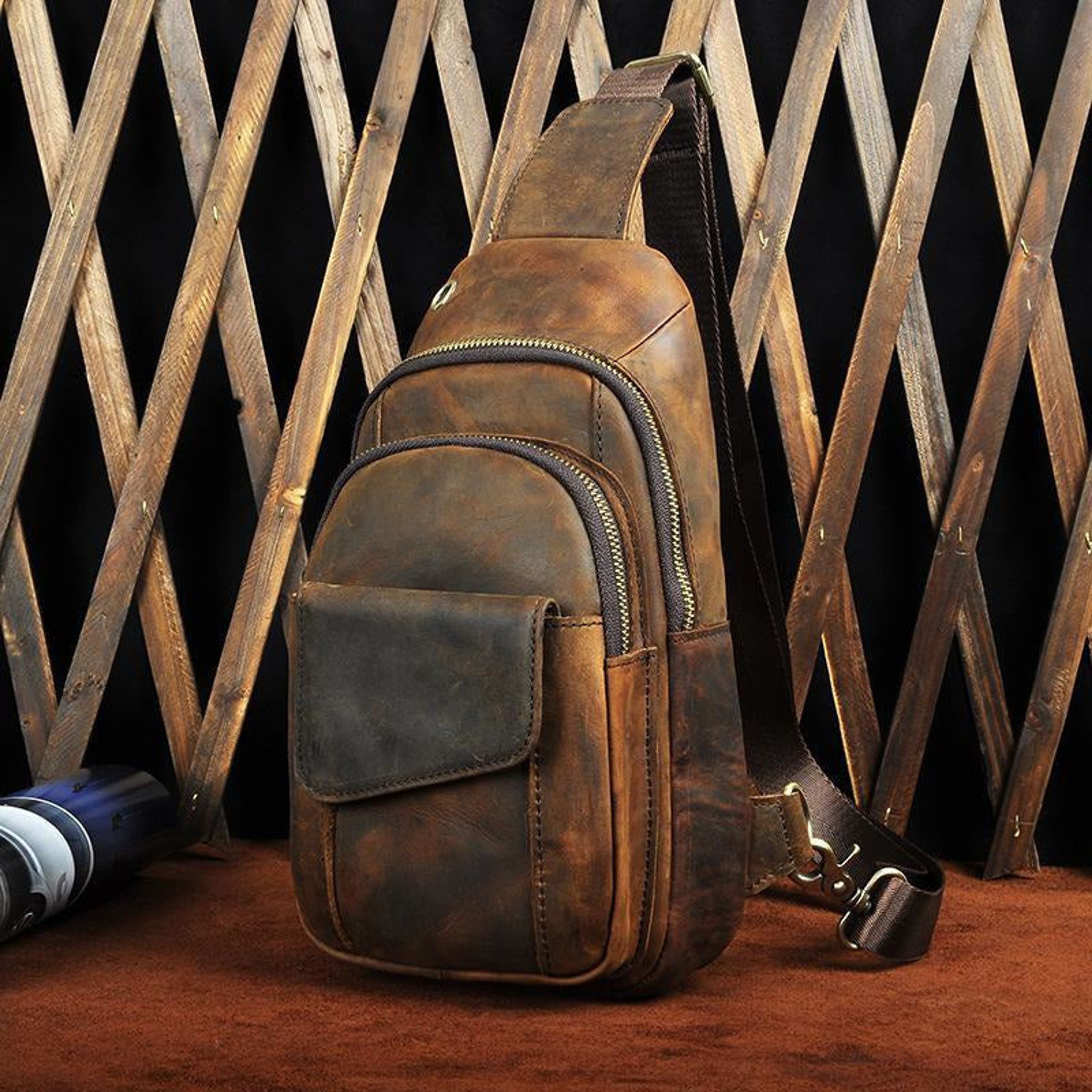 Cowhide Leather Sling Bag