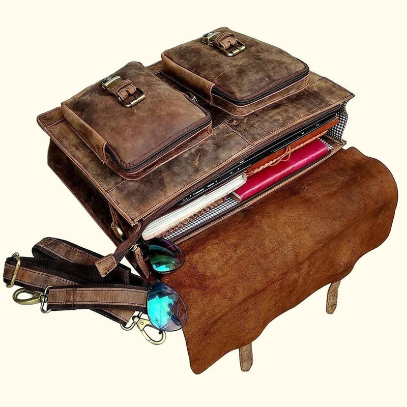 Retro Buffalo Leather Briefcase