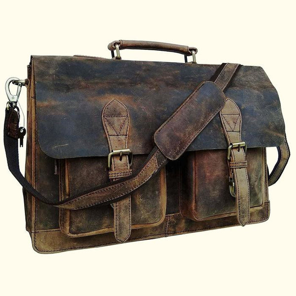 Retro Buffalo Leather Briefcase