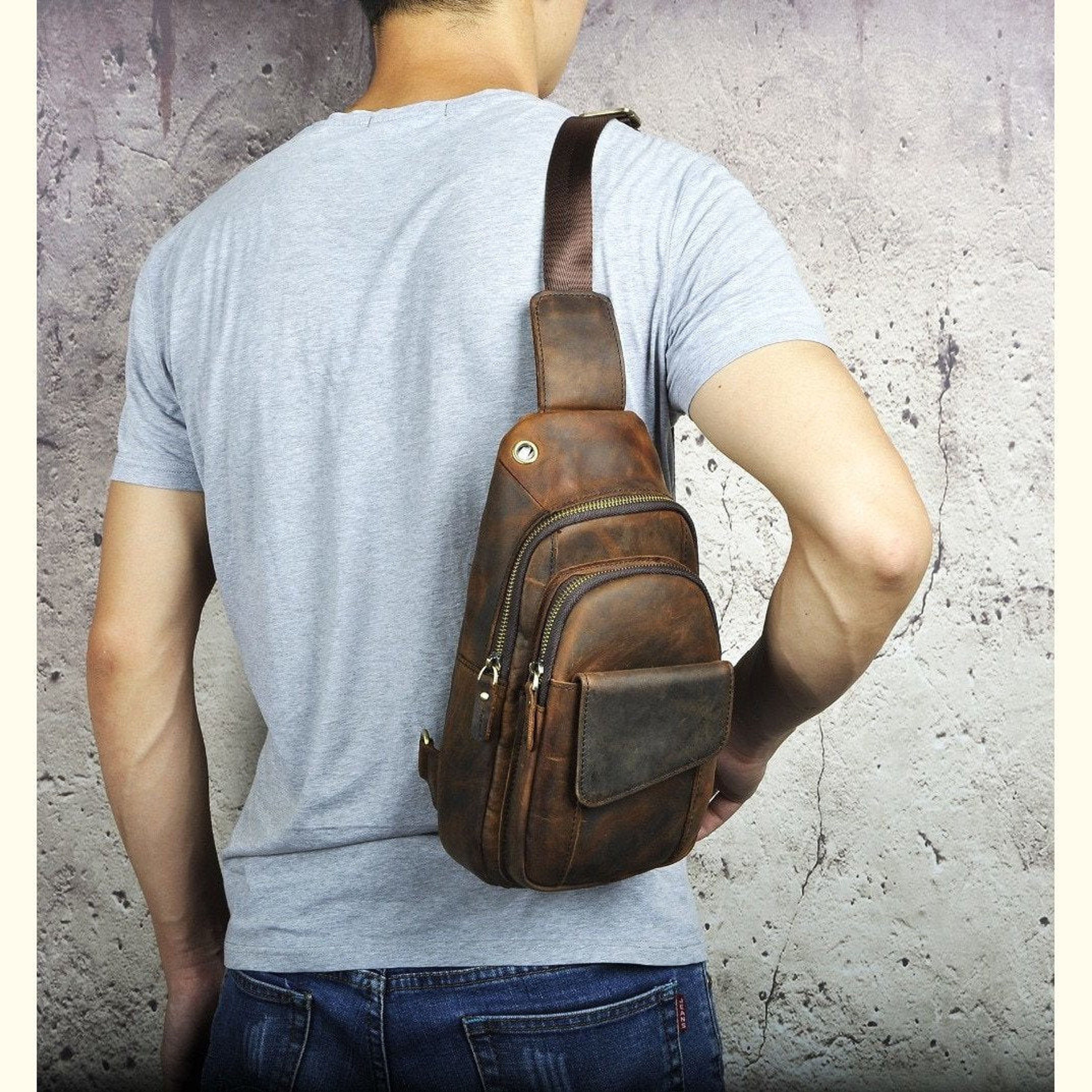 Cowhide Leather Sling Bag