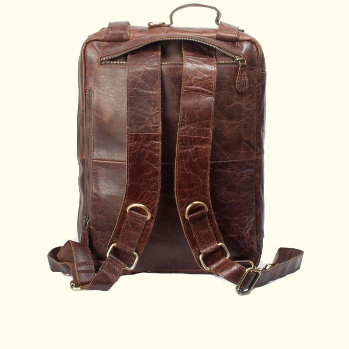 Large Convertible Buffalo Leather Backpack/Briefcase