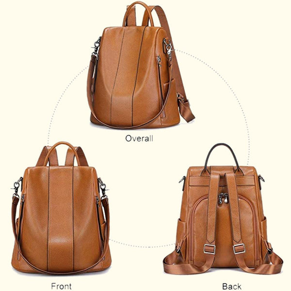 Casual Women Soft Leather Backpack