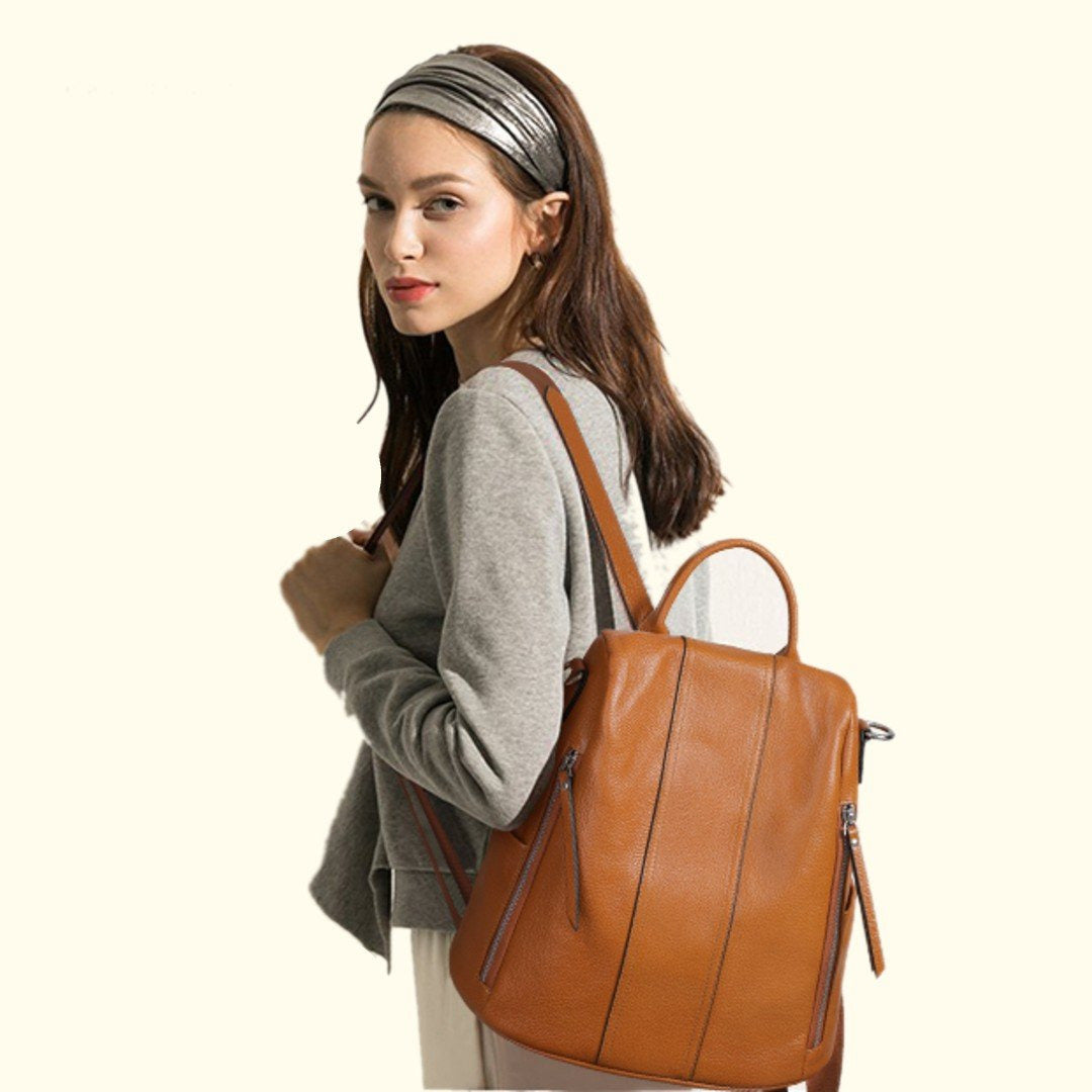 Casual Women Soft Leather Backpack