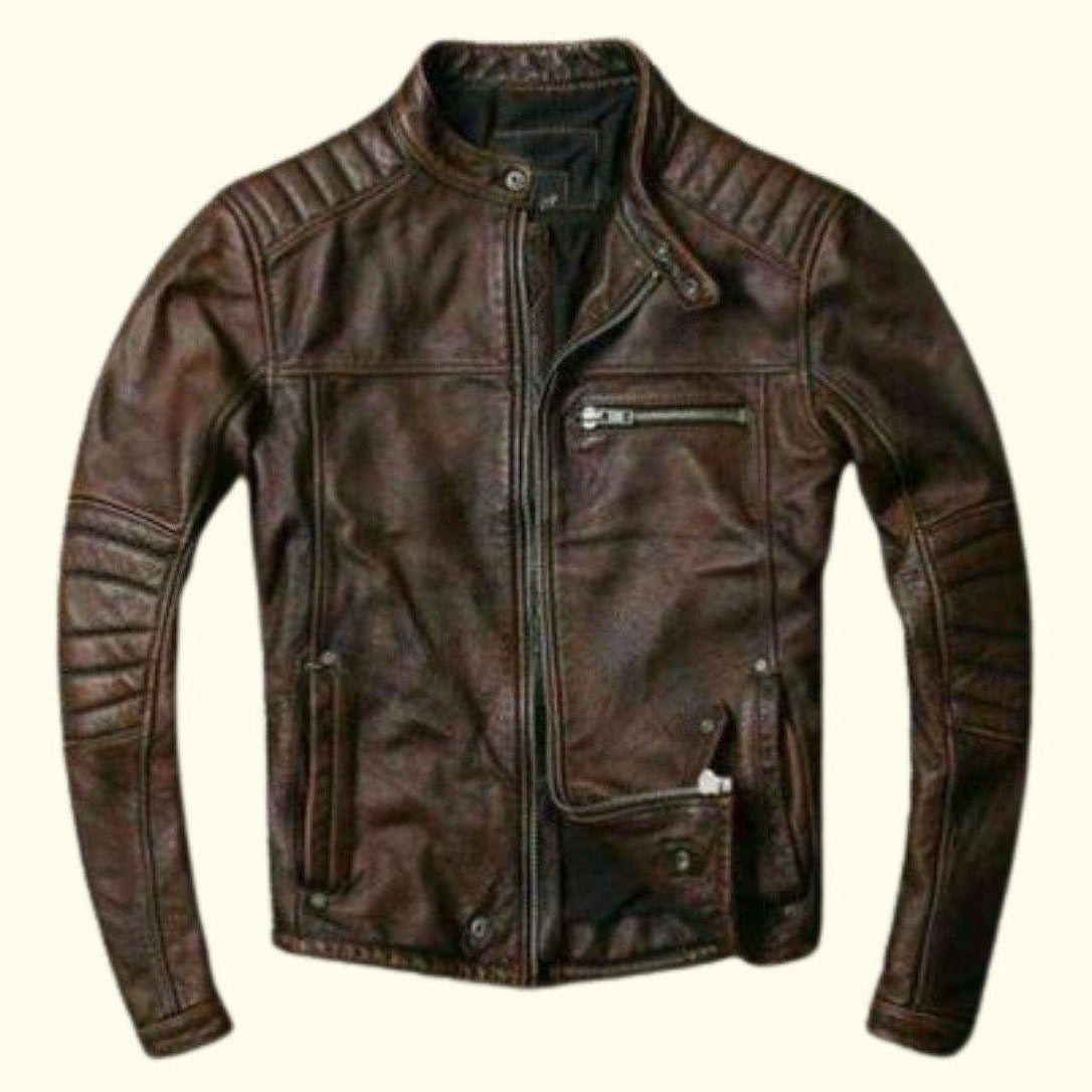 Cafe Racer Leather Jacket