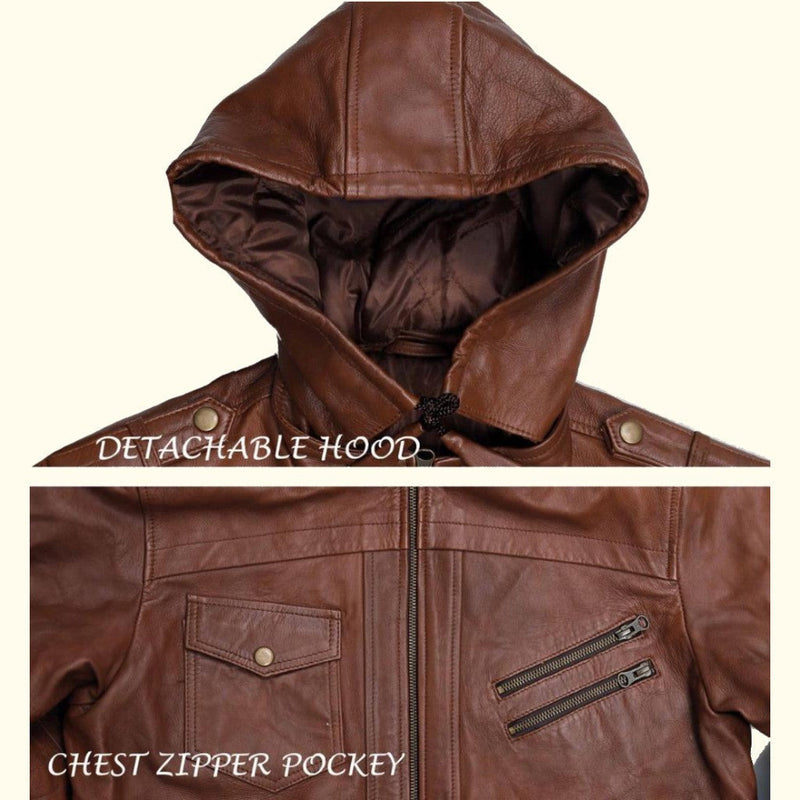 Jackson Hooded Leather Jacket